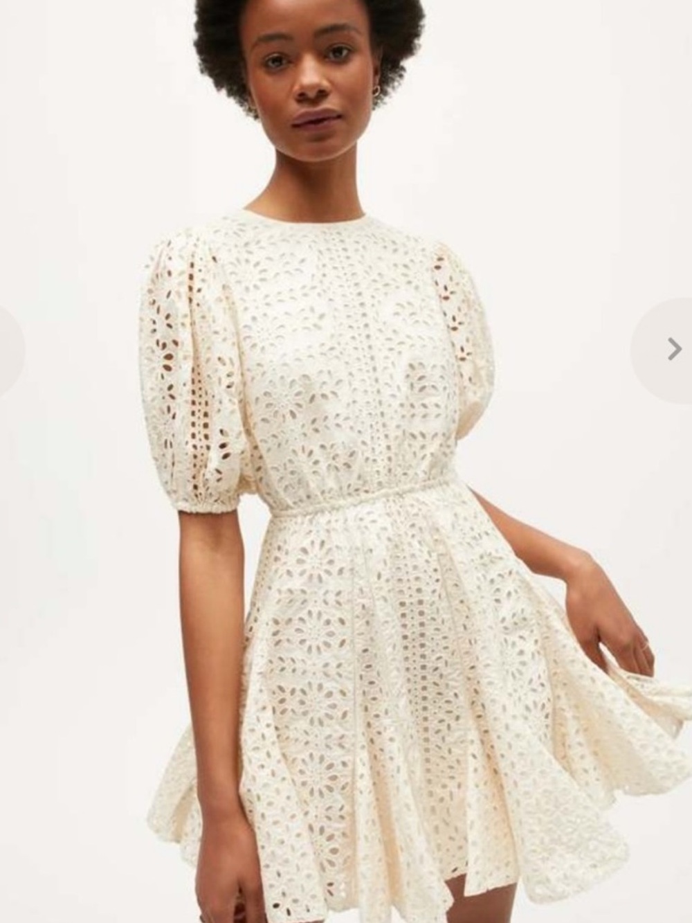 RHODE Cream Eyelet Mini Dress - Picture 2 of 8